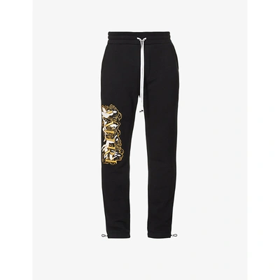 Amiri Naked Girls Brand-embroidered Cotton-jersey Jogging Bottoms In Black