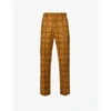 Jw Anderson Mens Tobacco Brand-print Straight Cotton Trousers 32
