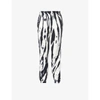 Good American Womens Black And White Tie Dye Boyfriend Mid-rise Cotton-jersey Jogging Bottoms L