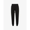 THE RANGE WOMENS JET BLACK RELAXED FIT TAPERED-LEG MID-RISE STRETCH-COTTON JOGGING BOTTOMS M
