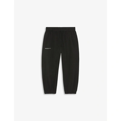 Pangaia Kids' Text-print Organic Cotton Jogging Bottoms 3-12 In Black