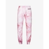 MOSCHINO MENS FANTASY PRINT PINK FINGER PAINT-PRINT COTTON-JERSEY JOGGING BOTTOMS 30