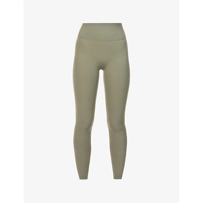 Adanola Ultimate Mid-rise Stretch-jersey Leggings In Olive Green