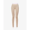 Marine Serre Crescent Moon Print Leggings In All Over Moon Tan