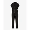 PINKO WOMENS BLACK CEREALE TAPERED-LEG WOVEN JUMPSUIT 8