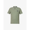 Stone Island Mens Sage Striped-trim Brand-patch Stretch-cotton Polo Shirt S