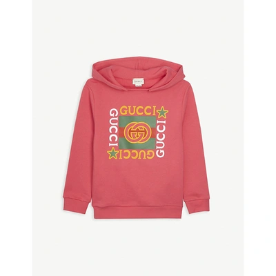 Gucci Girls Hot Pink Kids Gg-insignia Cotton Hoody 4-10 Years 8 Years