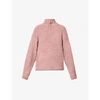 Skims Cozy High-neck Boucle Knitted Jumper In Rose Clay
