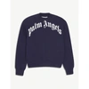 Palm Angels Blue Sweatshirt With White Print