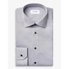 Eton Mens Black Micro-print Slim-fit Cotton-poplin Shirt 17