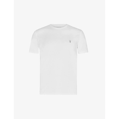 Allsaints Mens Opticwhite Tonic Crewneck Cotton-jersey T-shirt Xl In Optic White