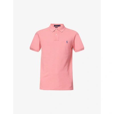Polo Ralph Lauren Mens Desert Rose Logo-embroidered Slim-fit Cotton Polo Shirt M