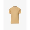 POLO RALPH LAUREN MENS LUXURY TAN LOGO-EMBROIDERED SLIM-FIT COTTON POLO SHIRT L