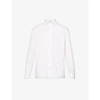 Eton Micro-print Slim-fit Cotton-poplin Shirt In Pink/red