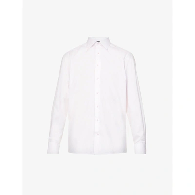 Eton Micro-print Slim-fit Cotton-poplin Shirt In Pink/red