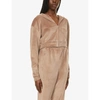 Skims Womens Sienna Velour Zip-up Stretch-velour Hoody Xs