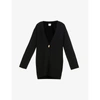 GALVAN WOMENS BLACK OVERSIZED WOOL AND CASHMERE-BLEND CARDIGAN M