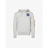 Alpha Industries Mens Grey Space Shuttle Graphic-print Cotton-blend Jersey Hoody L In Grey