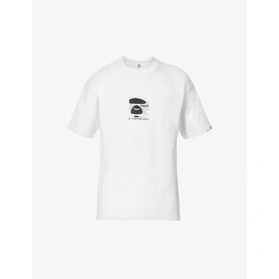 Aape Logo-print Relaxed-fit Cotton-jersey T-shirt In White