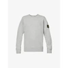 Stone Island Mens Melange Grey Brand-patch Crewneck Cotton-jersey Sweatshirt Xxxl