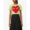 Comme Des Garçons Play Womens Green Graphic-print Cotton-jersey T-shirt L