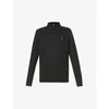 Polo Ralph Lauren Mens Black Marl Heather Zip-up Funnel Neck Cotton-jersey Jumper S