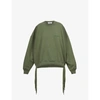 Ambush Oversized Sweatshirt With Multi Drawstring In Green Milita