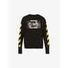 OFF-WHITE MENS BLACK MULTI CARAVAGGIO GRAPHIC-PRINT COTTON-JERSEY SWEATSHIRT XXS