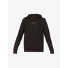 TOMMY HILFIGER MENS BLACK ESSENTIAL LOGO-EMBROIDERED COTTON HOODY S