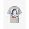 RAF SIMONS MENS GREY CHIMES OF FREEDOM COTTON-JERSEY T-SHIRT L