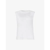 Allsaints Womens Optic White Imogen Sleeveless Cotton Top In Optic White