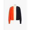 Colville Womens Orng Nvy C Sandwich Tricolour Wool Jumper L