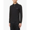 Polo Ralph Lauren Mens Black Marl Heather Logo-embroidered Cotton-piqué Polo Shirt M