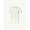 Sandro Mens Egg Shell Crewneck Linen-jersey T-shirt Xs