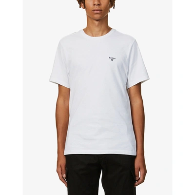 Barbour Basic Branded Cotton-jersey T-shirt In White