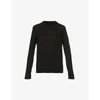 Zadig & Voltaire Womens Noir Miss Rhinestone-embellished Arrow Cashmere Sweater L In Noir
