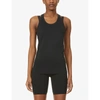 Spanx Look At Me Now Racerback Woven Top In Very Black