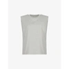 Allsaints Womens Grey Marl Coni Sleeveless Organic-cotton Vest Top S