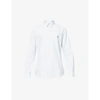 Polo Ralph Lauren Embroidered Logo Slim Fit Single Cuff Shirt In Bsr Blue/white Stripe