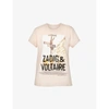 Zadig & Voltaire Womens Peau Zoe Graphic-print Cotton-jersey T-shirt Xs