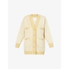 Sandro Womens Ecru Straw Dane Houndstooth Knitted Cardigan 10