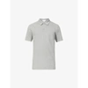 Sunspel Riviera Grey Piqué Cotton Polo Shirt