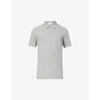 Sunspel Mens Grey Melange Riviera Cotton-piqué Polo Shirt