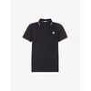 Moncler Mens Navy Logo-embroidered Cotton-piqué Polo Shirt L