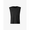 Allsaints Womens Black Coni Sleeveless Organic-cotton Vest Top L