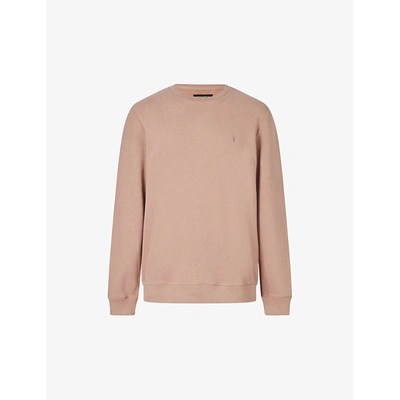Allsaints Mens Baked Clay Pin Raven Cotton-fleece Sweatshirt Xxl In Baked Clay Pin