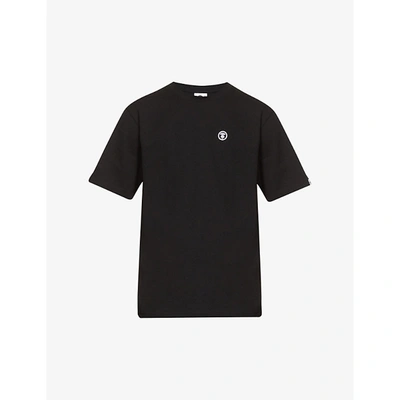 Aape Mens Black Logo-print Cotton-jersey T-shirt M