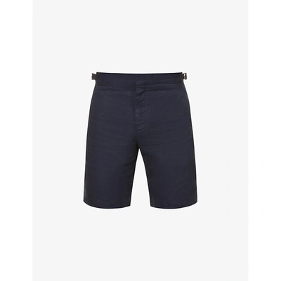 Orlebar Brown Norwich Slim-fit Linen Shorts In Navy
