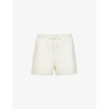 Ganni Womens Egret Logo-print Organic-cotton Blend Shorts Xs In White