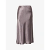 Max Mara Womens 058 Malva Alessio High-waist Satin Midi Skirt 10 In 058 Malva
